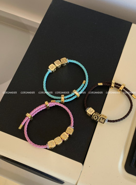 自定义定制26字母骰子编织手链