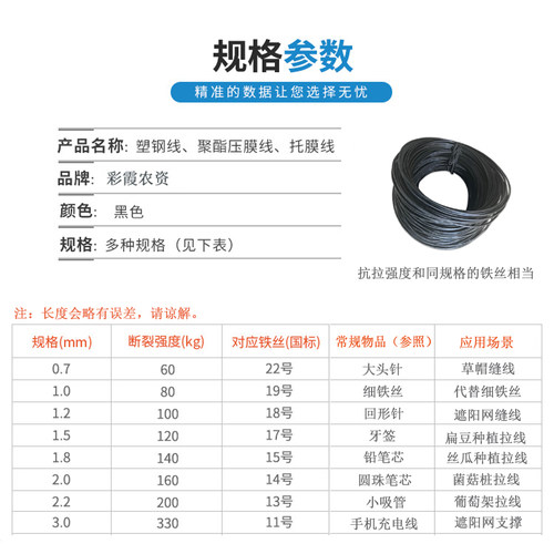 高强度塑钢线大棚线搭架子pet材料百香果搭棚爬藤绳子葡萄架拉线 - 图0