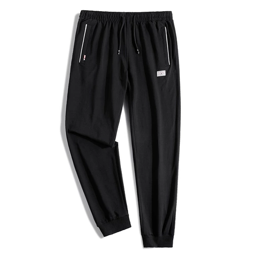 Мужские хлопковые осенние штаны, трендовые трикотажные демисезонные повседневные брюки, оверсайз, свободный крой