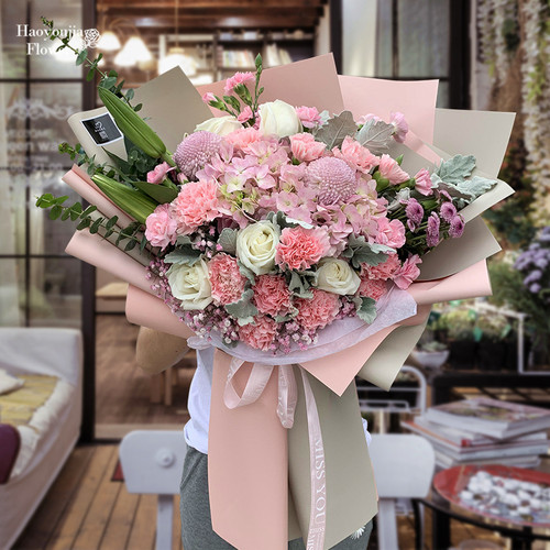 母亲节温州鲜花速递同城玫瑰康乃馨混搭花束长辈生日订花店送上门 - 图2