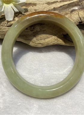 黄白河磨玉手镯析木和田玉