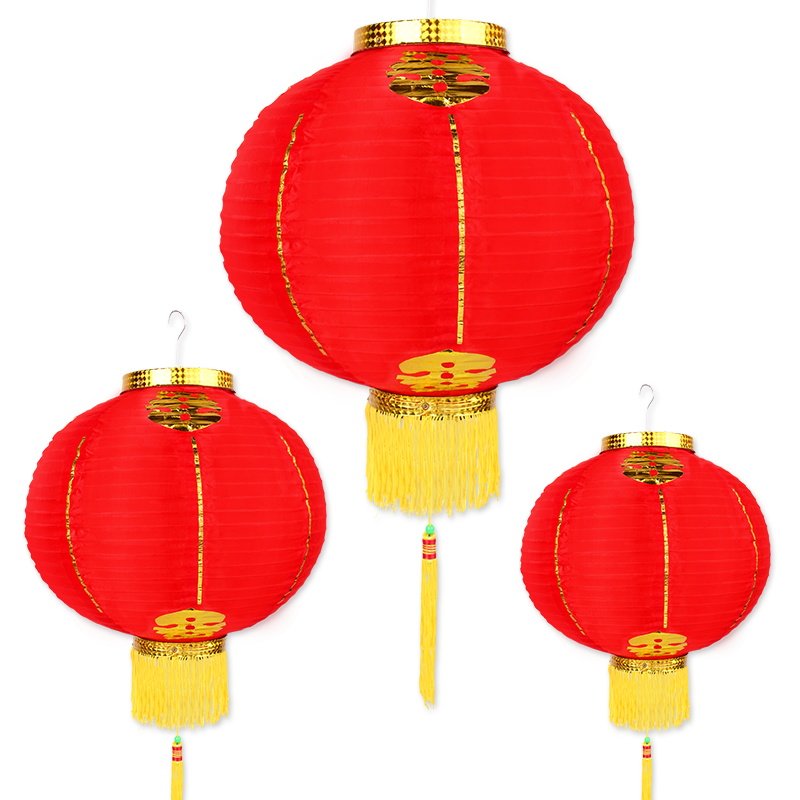 12寸10寸8寸拉丝钢丝红灯笼 3连串4连串连串超市公园挂树装饰串灯,淘宝优惠券,粉丝福利购,淘宝优惠卷