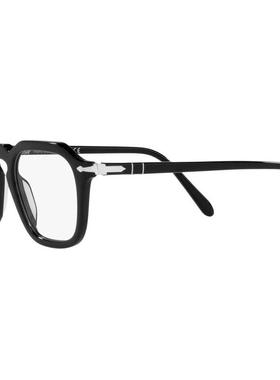 代购Persol眼镜框男士防蓝光可配镜片舒适清晰方形黑色板材经典