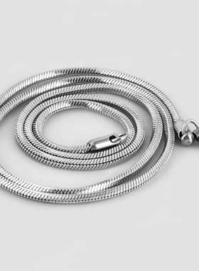 时尚个性四方形蛇骨链无吊坠钛钢裸链条链子气质项链百搭配饰品