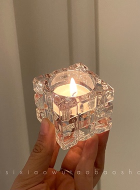 透明玻璃烛台家用装饰蜡烛台摆件