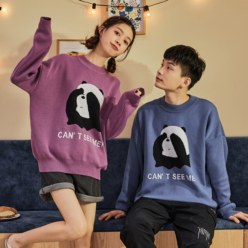 唐狮情侣男2021春秋新款卡通毛衣 唐狮喜之乐针织衫/毛衣