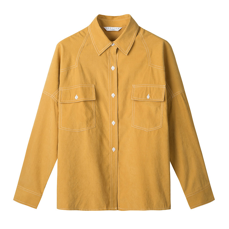 唐狮长袖2020春秋新款韩版黄色衬衣 唐狮喜之乐衬衫