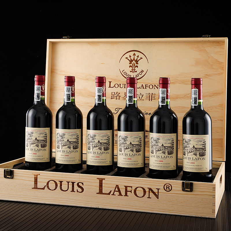 路易拉菲LOUIS LAFON法国进口红酒整箱6支礼盒装赤霞珠干红葡萄酒 - 图1