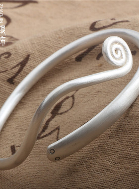 足银999白蛇手镯臂环甜美个性