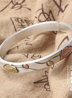 个性小清新手环999足银兰花