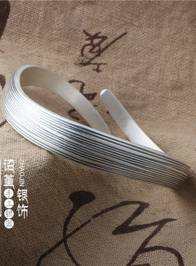 银手镯送女友镯子奇形树纹条纹