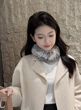 真兔毛围脖弹力皮草帽子发带女