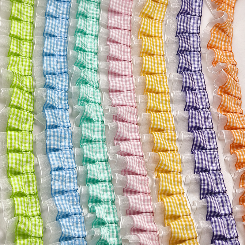 3.5cm双层格子雪纱蕾丝花边手工痛包diy材料服装装饰裙子辅料,淘宝优惠券,粉丝福利购,淘宝优惠卷