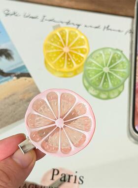 柠檬一夏清爽柠檬片发夹ins简约度假风发饰边夹少女清新发饰发卡