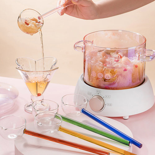 煮水果茶的专用小锅电陶炉明火热红酒料锅玻璃锅器皿煮锅容器 - 图0