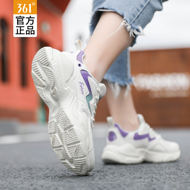 361秋季老爹秋冬款休闲361度女鞋 正飞运动户外跑步鞋
