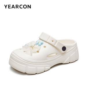 意尔康厚底洞洞鞋女2026夏季新款外穿防滑小个子沙滩鞋增高凉拖鞋