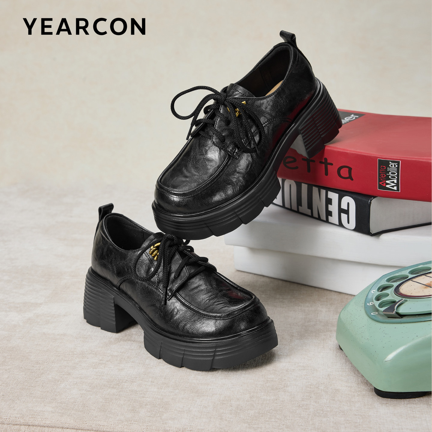 意尔康厚底小皮鞋女2026春季款复古增高乐福鞋英伦风小个子单鞋,淘宝优惠券,粉丝福利购,淘宝优惠卷