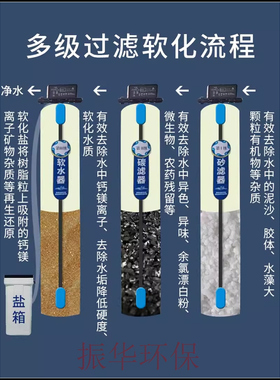 家用办公室软水设备去水垢石英砂过滤活性炭过滤软化罐开水器空调