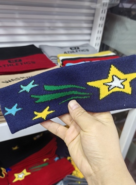 欧美圣诞星星图案发带百搭头饰运动街舞配饰潮酷网红发饰时尚头套