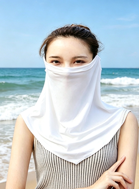 防晒面罩女夏季薄款透气防紫外线护颈围脖女士开车骑行遮阳套脖