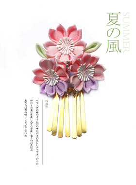 日式风蓝紫色兔子樱花浴衣发夹