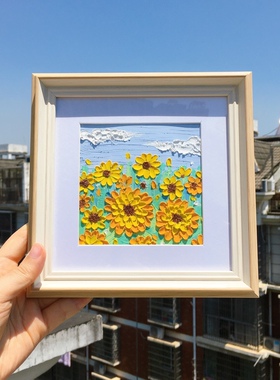 油画棒画框10*10正方形好看的小清新小相框摆台装饰摆件挂墙北欧