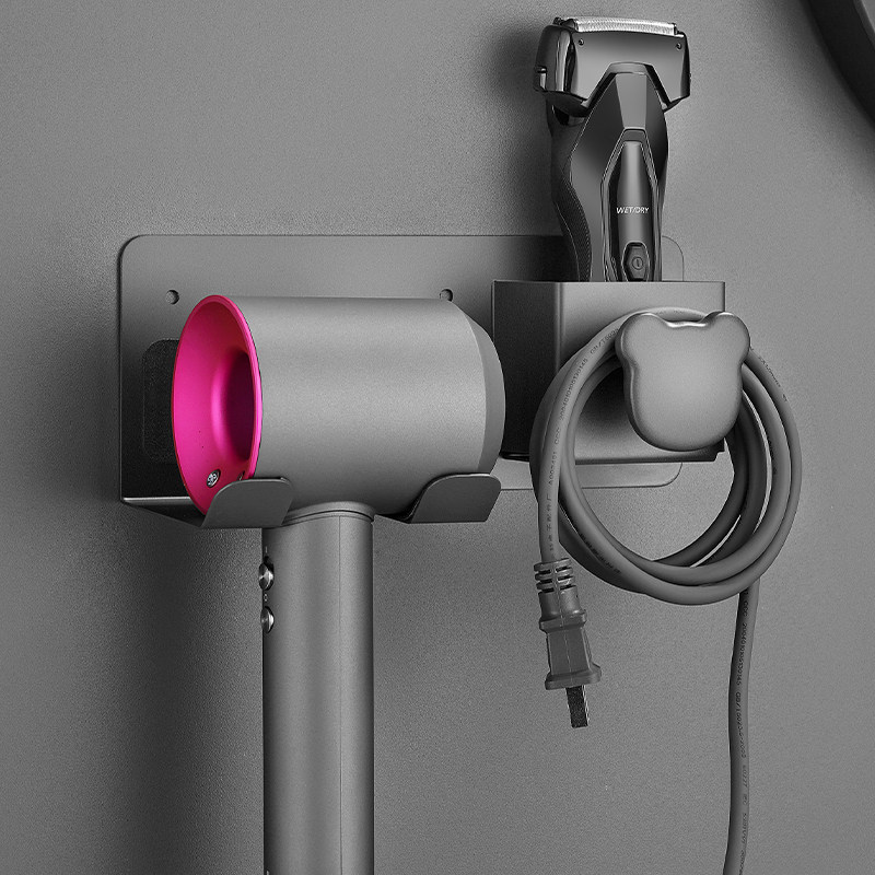 不锈钢免打孔吹风筒放置架吹风机收纳置物架子卫生间理发店通用款,淘宝优惠券,粉丝福利购,淘宝优惠卷