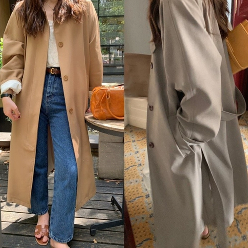 Осенний плащ, куртка, в корейском стиле, изысканный стиль, свободный крой, подходит для подростков