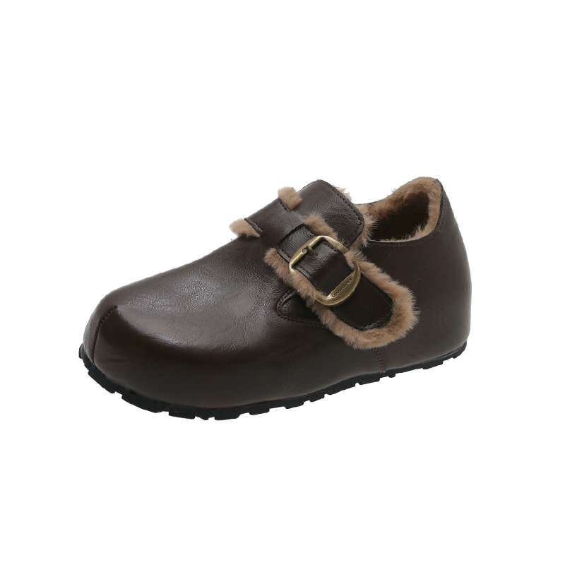 加绒内增高小皮鞋女秋冬季新款巨好看复古时尚爆款百搭勃肯单鞋子 - 图3