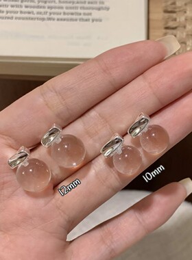 明懿~透明白水晶耳钉小众锁骨链2026新款原创轻奢高级感耳环耳饰