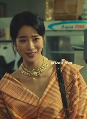 黑暗荣耀2朴妍珍林智妍同款项链土星西太后三层珍珠颈链女锁骨链