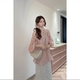 L020 Ouni pleated temperament puff sleeve shirt loose