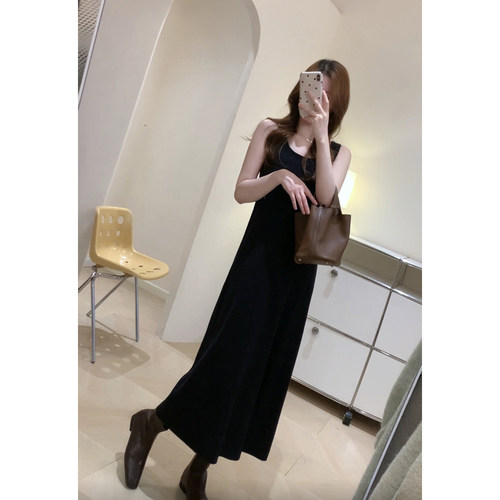 【外套搭子】 HL23秋季简约高级感气质无袖背心内搭长裙 - 图3