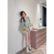 L020 Ouni pleated temperament puff sleeve shirt loose