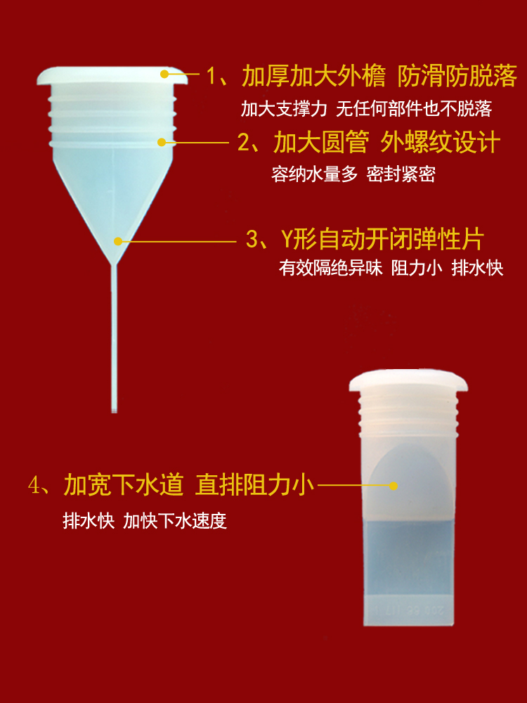 地漏防臭硅胶芯卫生间防臭芯卫生间洗手池洗衣机软管地漏芯防臭器 - 图1