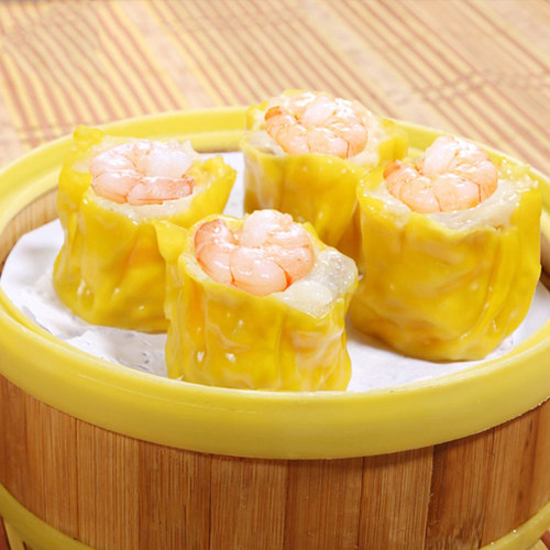 加藤利虾肉烧卖500g港式点心即蒸商用半成品虾仁干蒸速冻鲜虾烧麦 - 图0