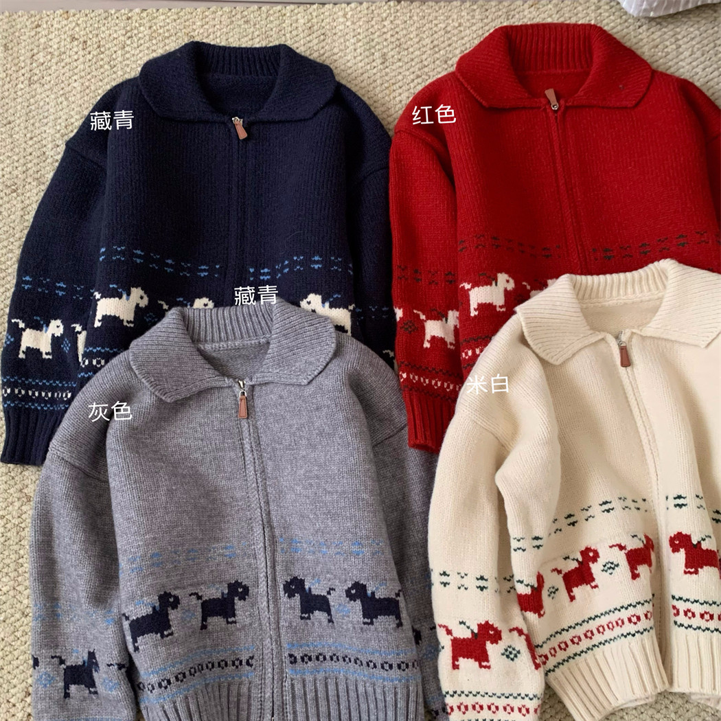 设计感卡通印花针织开衫上衣女2025冬季新款时髦百搭显瘦拉链外套,淘宝优惠券,粉丝福利购,淘宝优惠卷