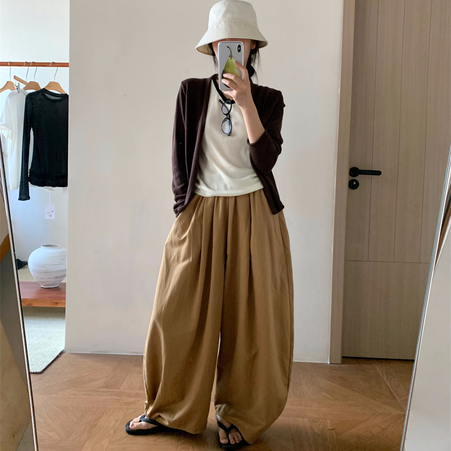 韩版气质百搭无扣开衫上衣2025秋季新款简约纯色宽松显瘦通勤外套