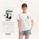 ເສື້ອຍືດແຂນສັ້ນ Semir panda ງາມ embroidered ວ່າງເສື້ອທີເຊີດສໍາລັບແມ່ຍິງ