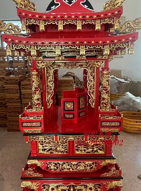 厂家直销支持定制红色双层太子轿