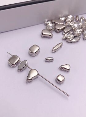 diy白色玻璃耳朵手缝钻