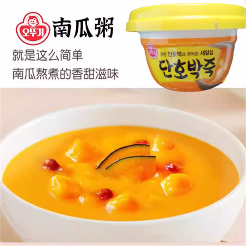 不倒翁3盒蜂蜜南瓜粥羹285克速食懒人方便食品韩国进口营养早餐粥 - 图0