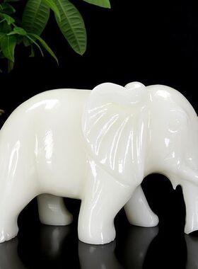 天然玉石大象风水象吸水吸财象摆件招财玄关客厅装饰镇宅象