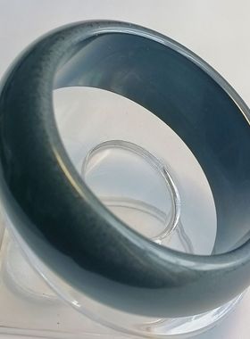 天然色彩黑泥石宽边手镯天然材质