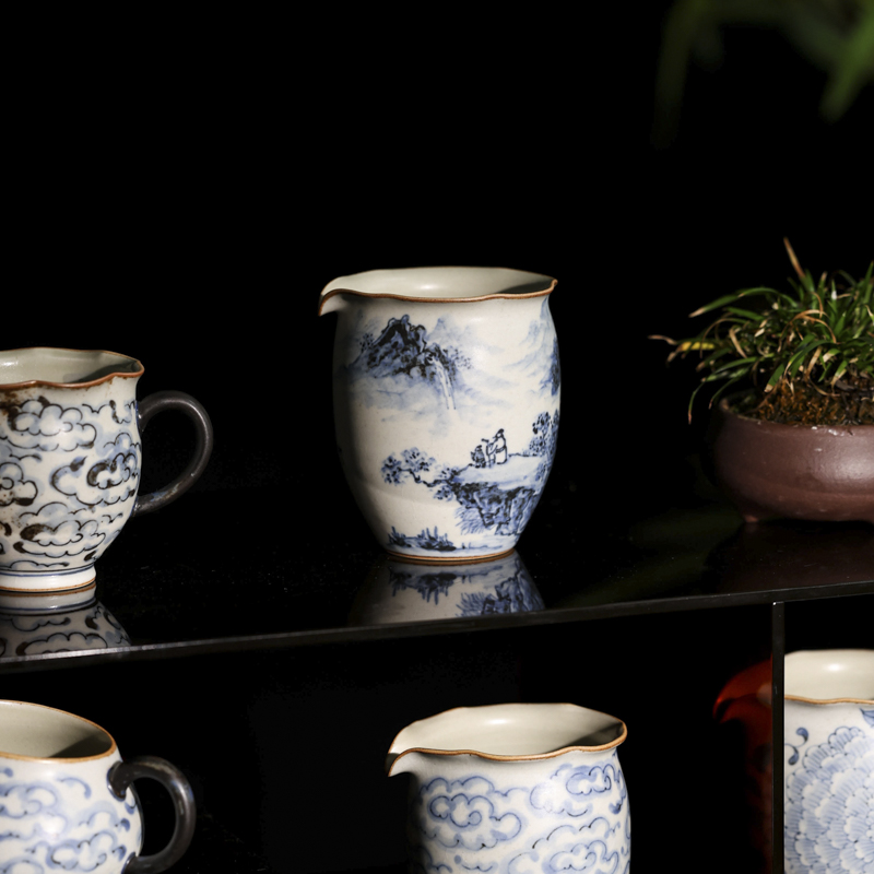 【朴云堂  青花手绘公道杯】茶道配件手工分茶器,淘宝优惠券,粉丝福利购,淘宝优惠卷