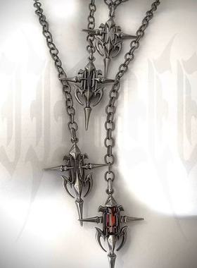 【AGD】IIIMIII 糜烂金属系列 暗黑宝石十字架项链单链锁骨链礼物