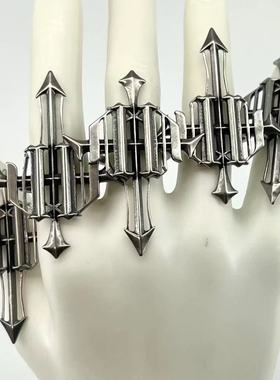 【AGD】IIIMIII黑画暗黑高级感金属拼接组合异形戒指郑润泽同款