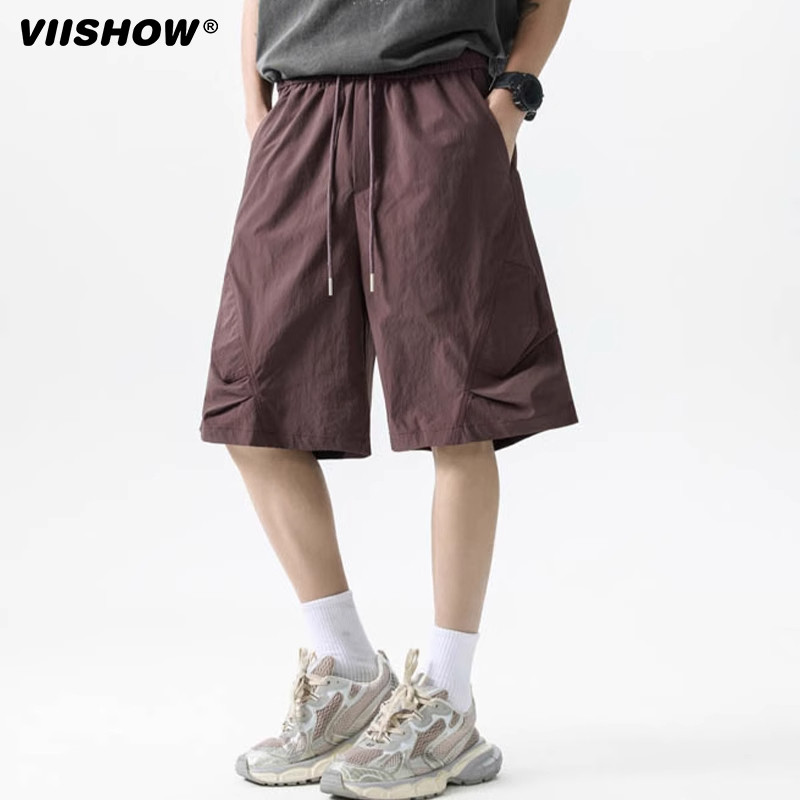 VIISHOW冰丝速干休闲短裤男2025夏季薄款美式工装裤宽松百搭裤子,淘宝优惠券,粉丝福利购,淘宝优惠卷