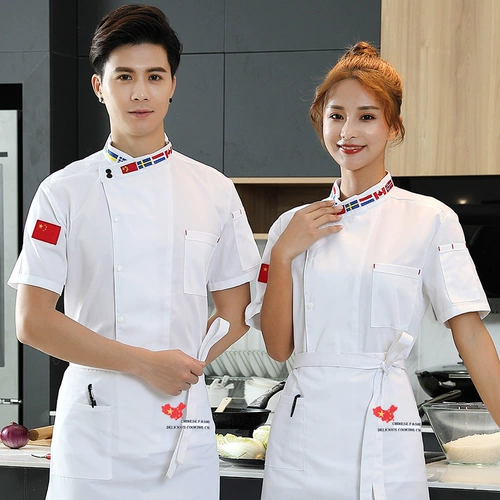 Одежда шеф-повара высокого класса, мужской ресторан с длинными рукавами, китайский шеф-повар hotpot кухонная рабочая одежда, женщины с короткими рукавами